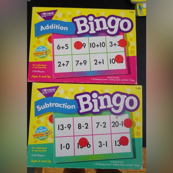 Trend Enterprises Inc. Subtraction & Addition Bingo games - Picture 1 of 16